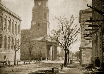 Église Saint-Michel après le Bombardement, Charleston, Caroline du Sud, 1861-65